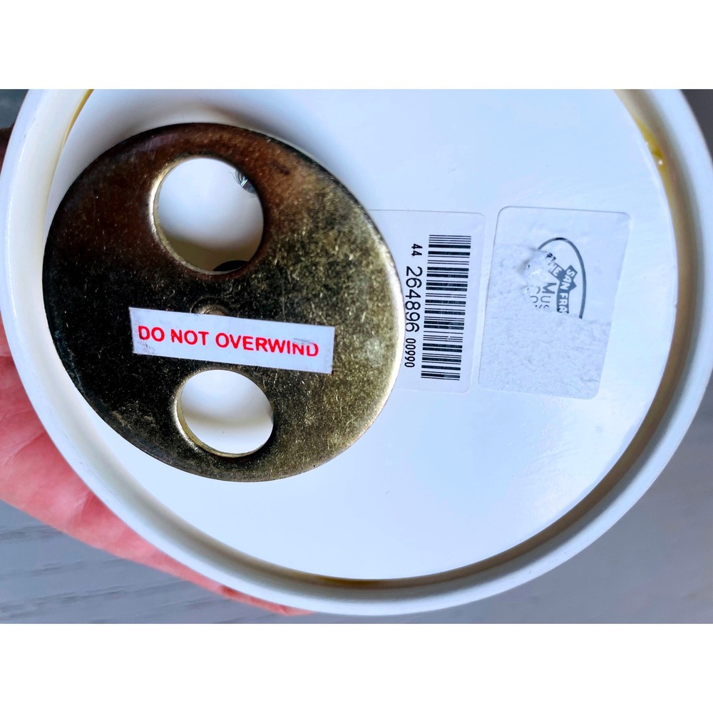 Vtg Glass Elephant Family Music Box White Gold Tone Mirror Base Plays Tune - Picture 8 of 9